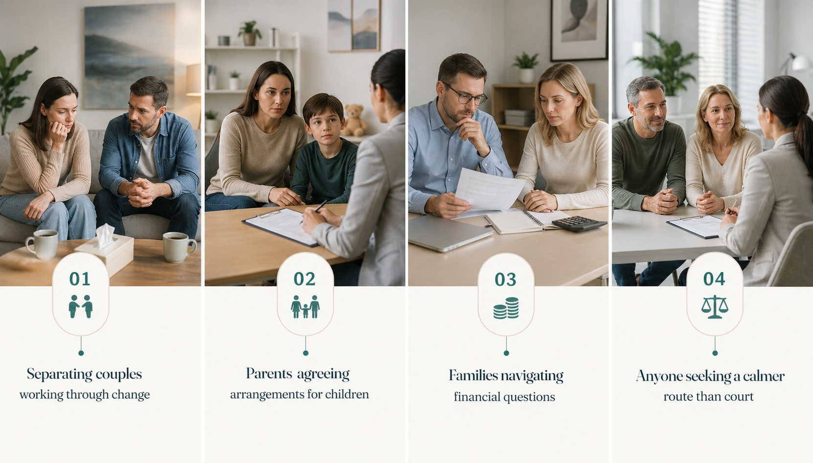 Illustration of a family sitting together and talking